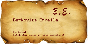Berkovits Ernella névjegykártya